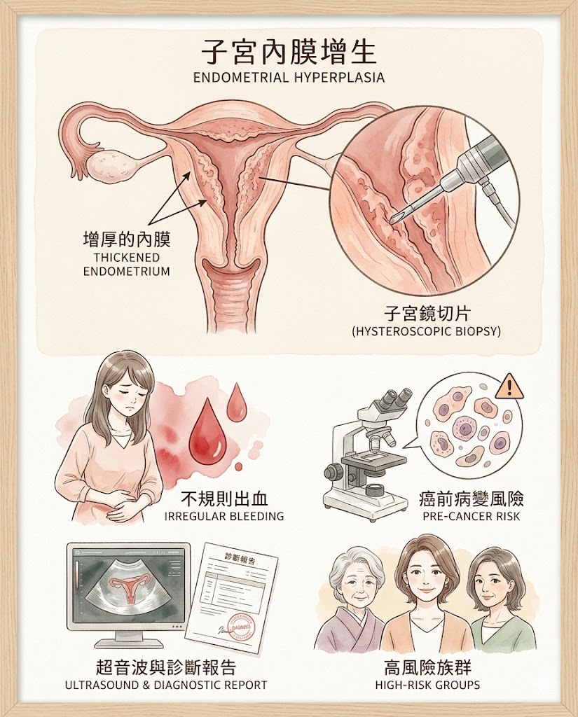 子宮內膜增生示意