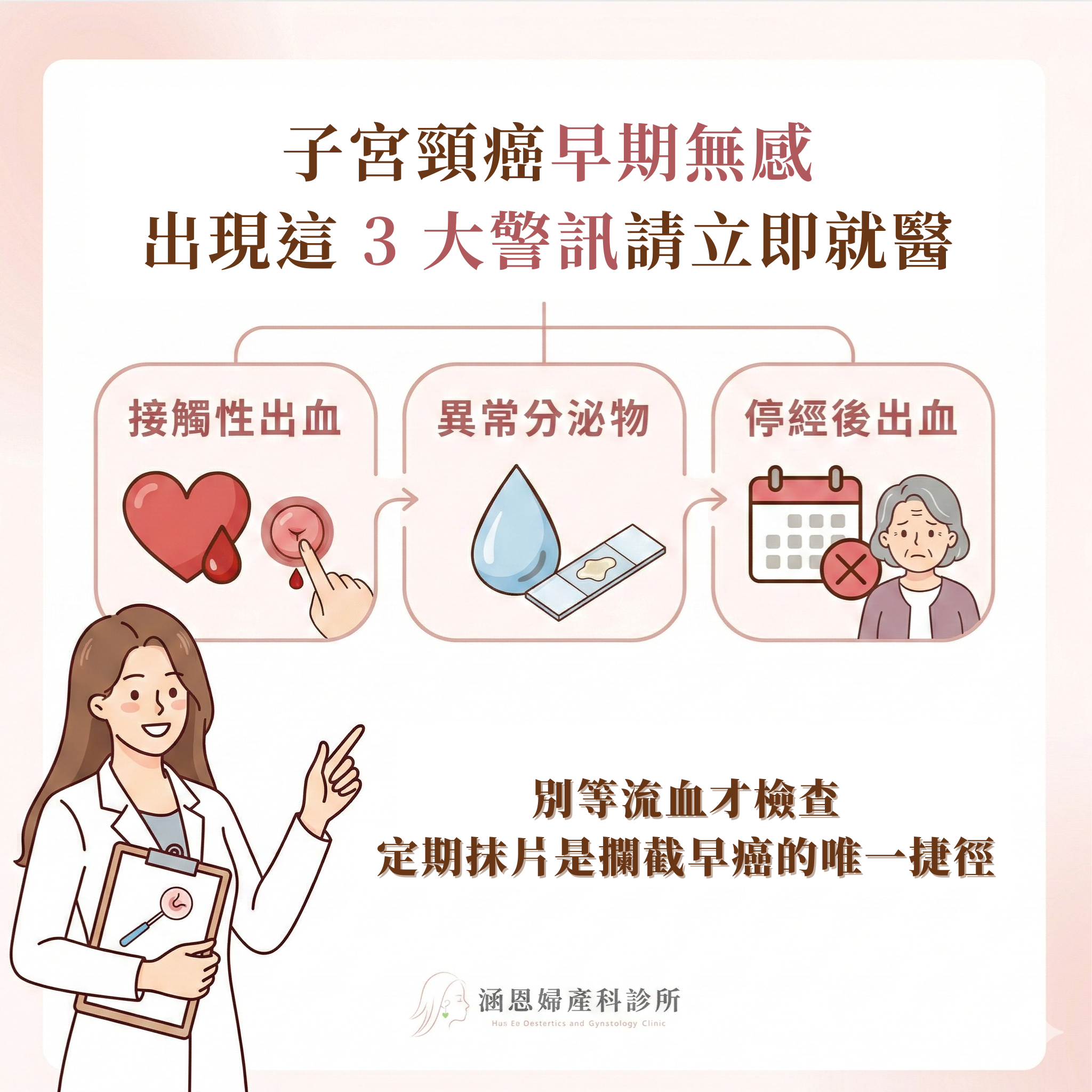 子宮頸癌症狀早期警訊性交後出血與異常分泌物陰道鏡檢查