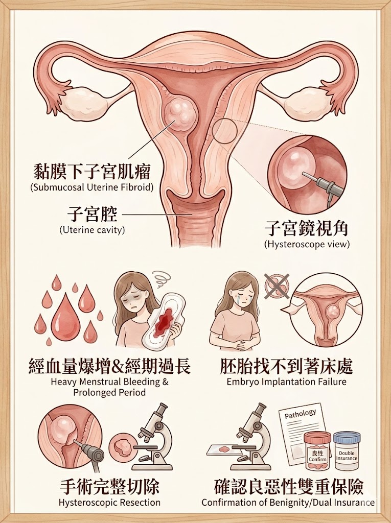 黏膜下子宮肌瘤示意